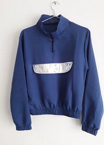 Kadın Mavi Fermuarlı Kısa Eşofman Takımı - Görsel 3