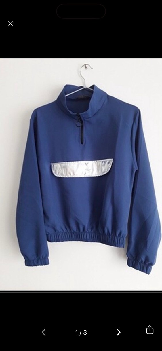 Kadın Mavi Fermuarlı Kısa Eşofman Takımı - Görsel 3