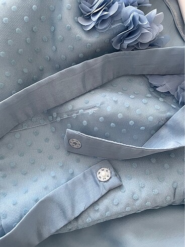 Mavi midi boy kayık yakalı sade abiye elbise - Görsel 4