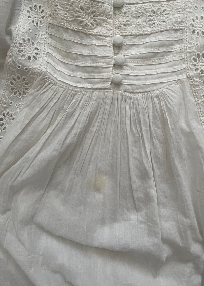 Şile bezi fistolu kare yaka beyaz elbise - Görsel 4