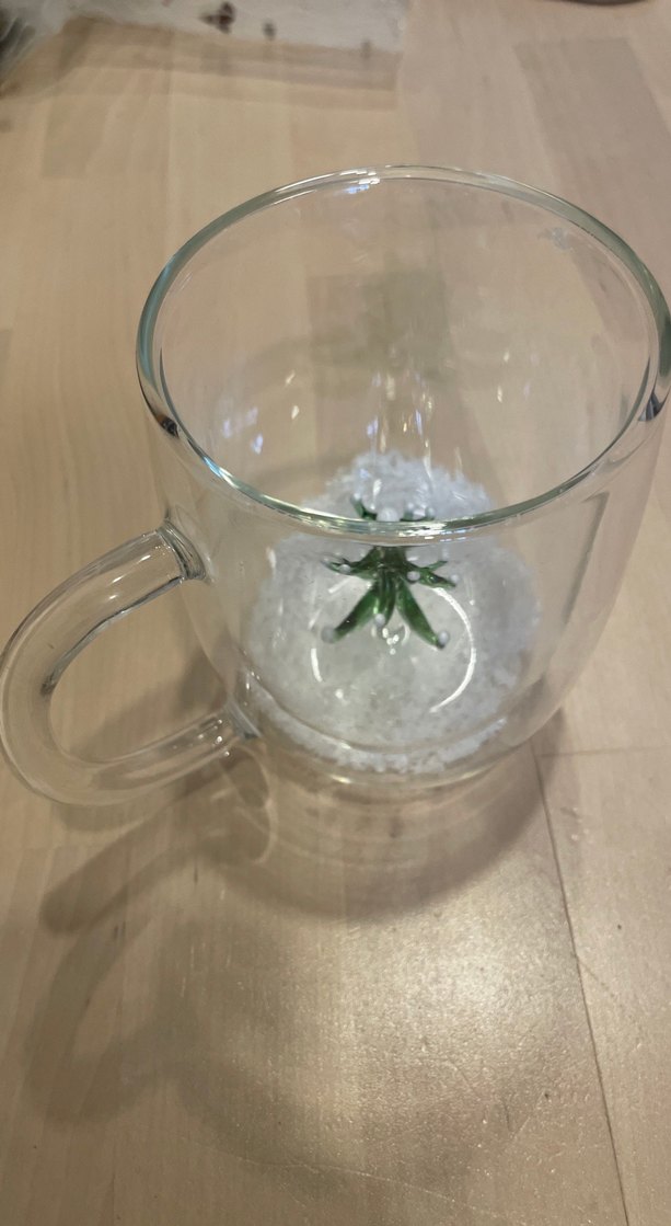 Karaca Yeşil Çam Ağaçlı çift cidarlı Cam Kupa - Görsel 3