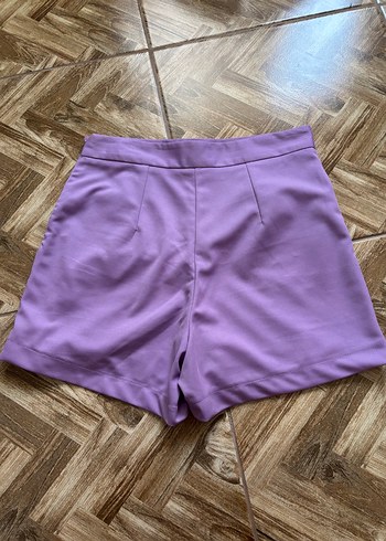 H&M Düğmeli Mor Mini Şort