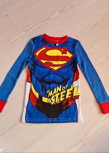 Erkek Çocuk Superman Baskılı Uzun Kollu Tişört - Görsel 2