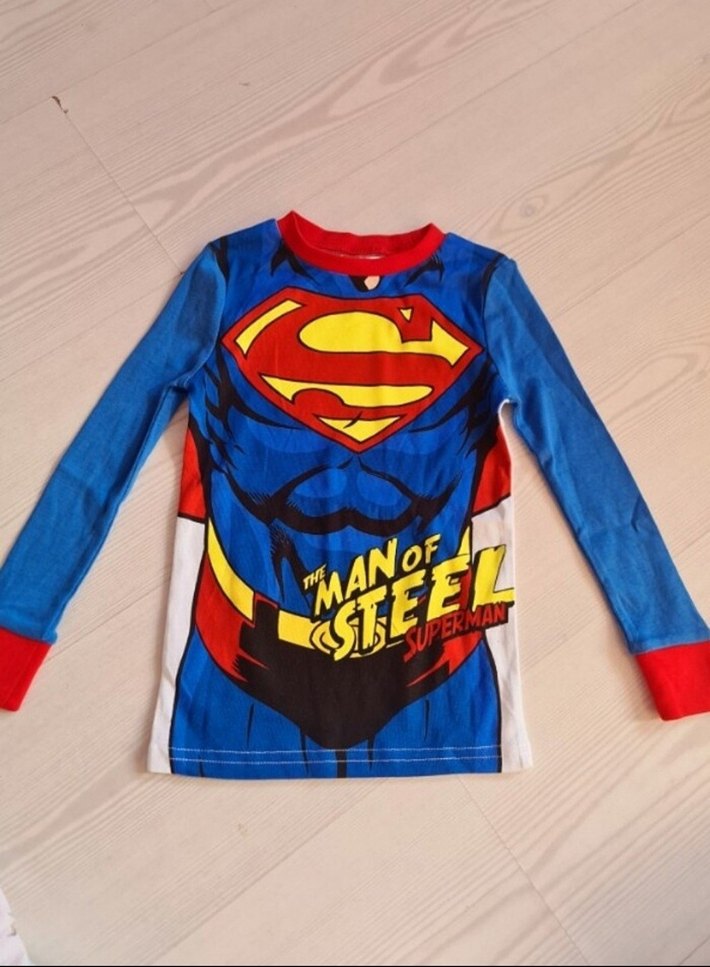 Erkek Çocuk Superman Baskılı Uzun Kollu Tişört - Görsel 2