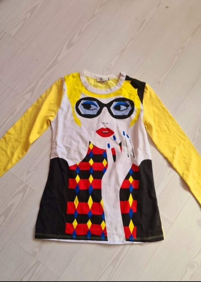 Renkli Baskılı Sarı Kız Elbisesi - Görsel 4