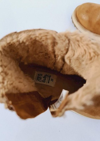 Kız Çocuk Kahverengi Süet Kürklü Bot - Görsel 3