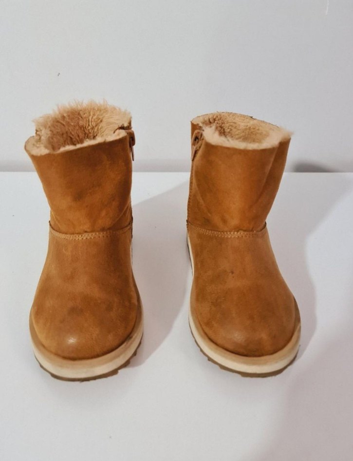 Kız Çocuk Kahverengi Süet Kürklü Bot - Görsel 2