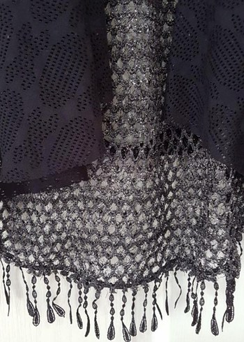 Nakışlı Siyah Örgü Kadın Yelek - Görsel 6