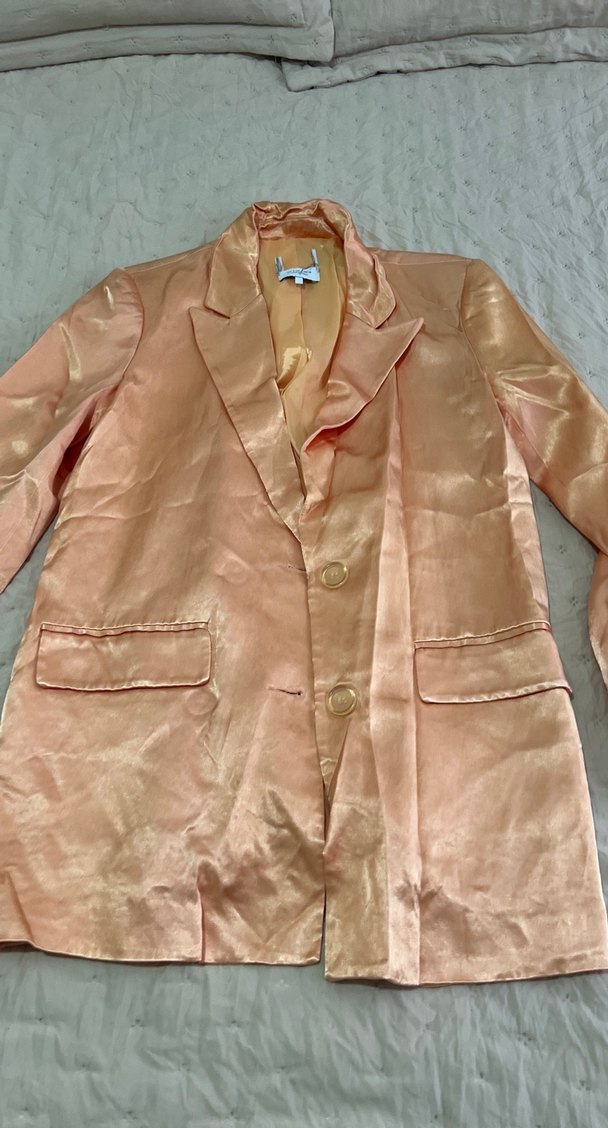 Düğmeli Bej Kadın Midi Blazer - Görsel 2