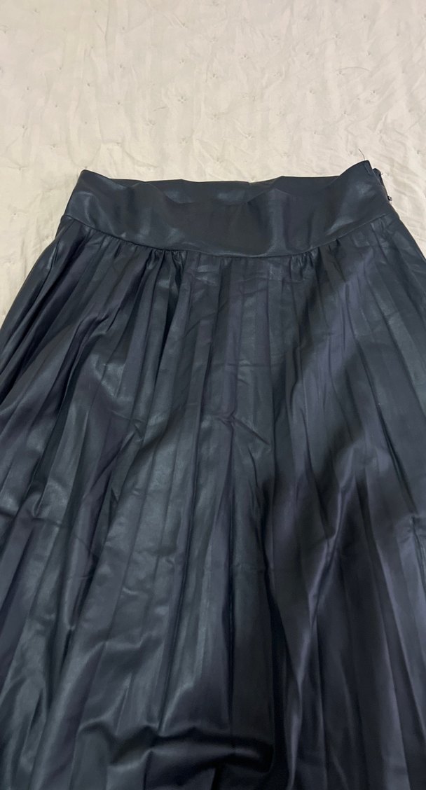 Kadın Siyah Pilili Uzun Etek - Görsel 2