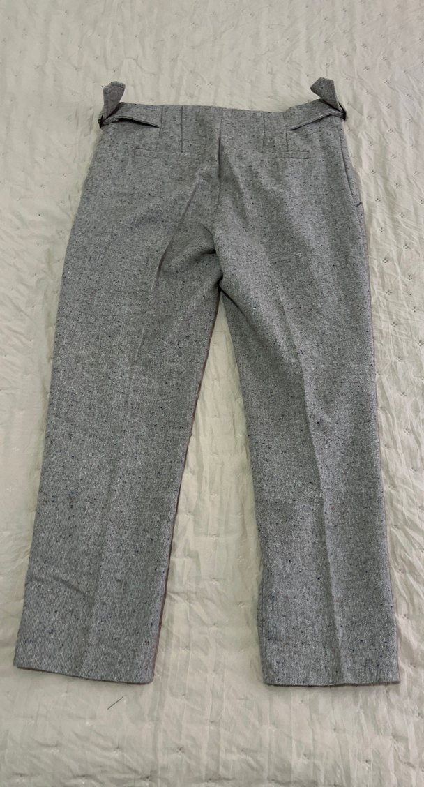 Gri Midi Kumaş Kadın Pantolon kısa paçalı - Görsel 4