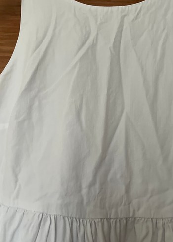 Beyaz Uzun Keten Bohem Elbise - Görsel 2