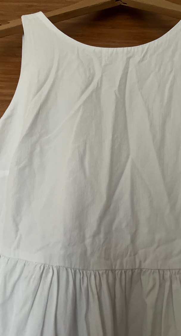 Beyaz Uzun Keten Bohem Elbise - Görsel 2