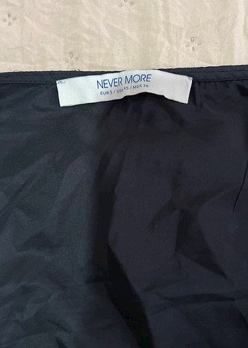 Siyah Drapeli Kadın Bluz, Uzun Kollu, Mini - Görsel 4