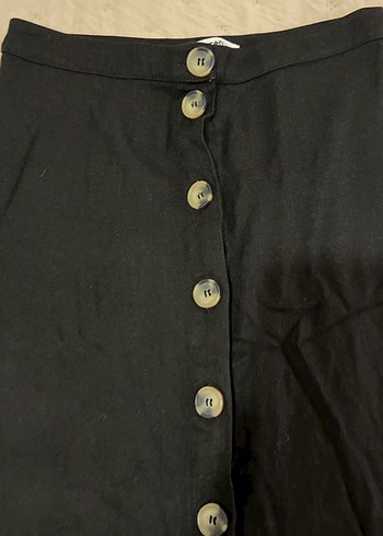 Düğmeli Siyah Uzun Etek - Görsel 3