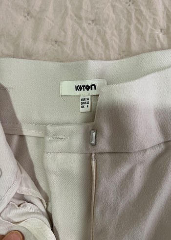 Bej Kadın Keten Kumaş Pantolon - Görsel 4