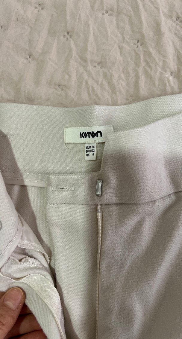 Bej Kadın Keten Kumaş Pantolon - Görsel 4