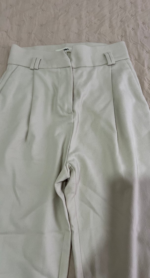 Bej Kadın Keten Kumaş Pantolon - Görsel 2