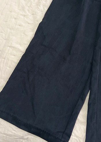 Antrasit Kadın Keten Bol Kesim Pantolon - Görsel 4