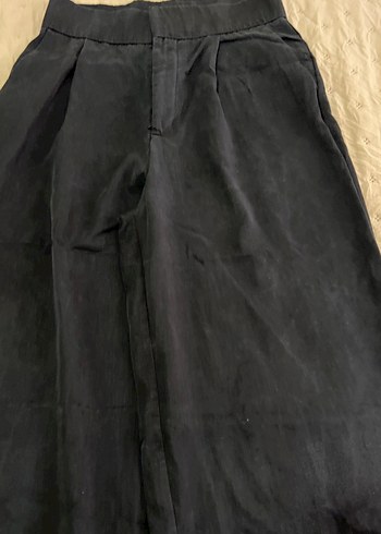 Antrasit Kadın Keten Bol Kesim Pantolon - Görsel 2