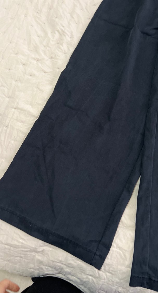 Antrasit Kadın Keten Bol Kesim Pantolon - Görsel 4