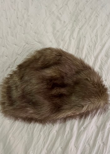 Kadın Bej Kürk Detaylı Şapka - Görsel 2