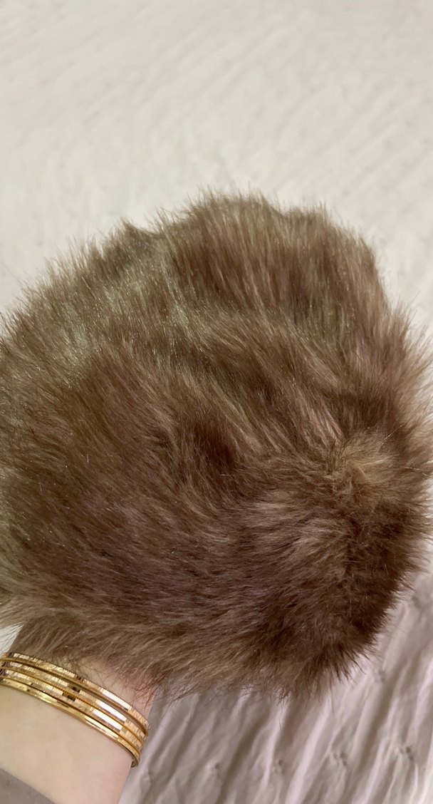 Kadın Bej Kürk Detaylı Şapka - Görsel 4