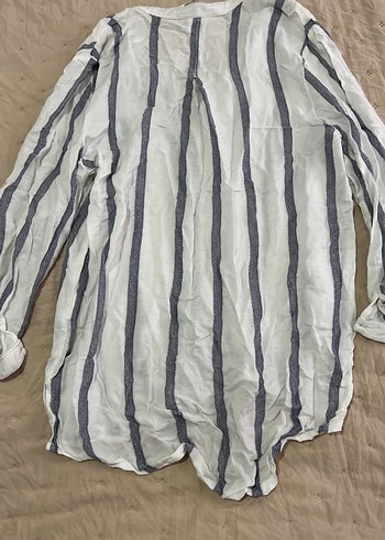 Düğmeli Uzun Kollu Keten Gömlek - Görsel 3