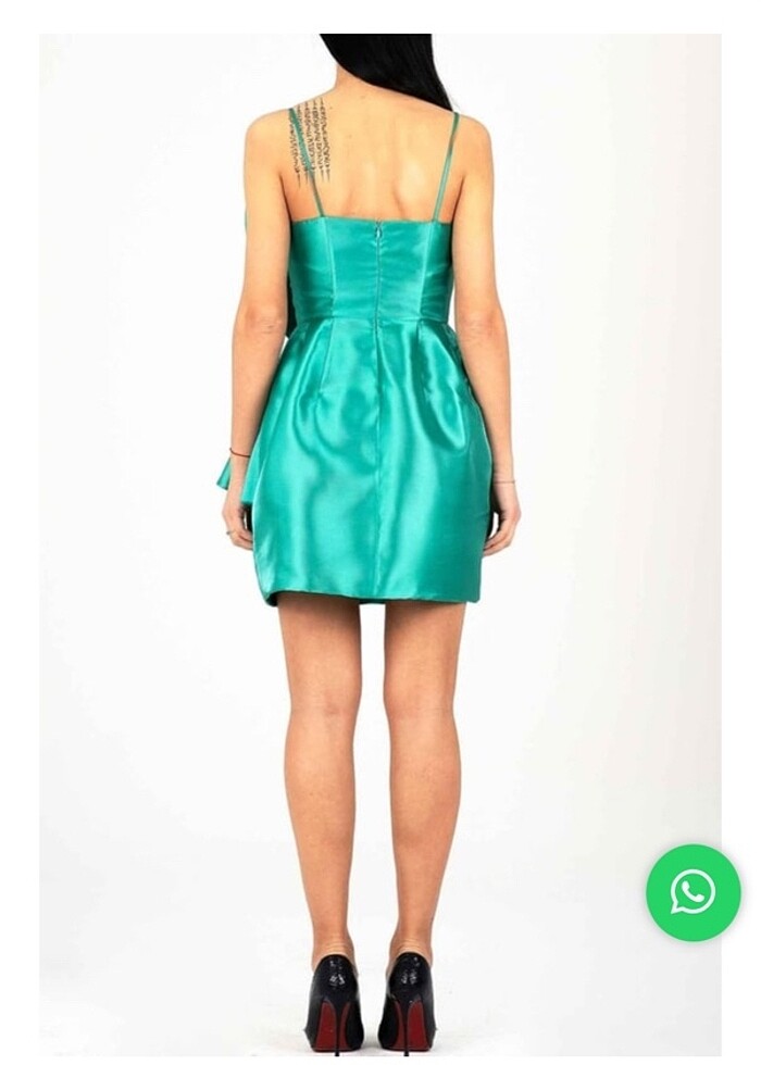 Fiyonklu Kısa Elbise - Görsel 5