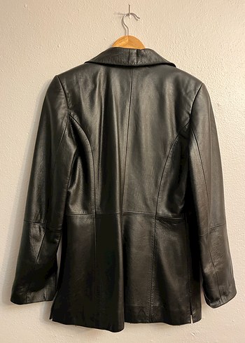 Vintage Siyah Deri Ceket - Görsel 2