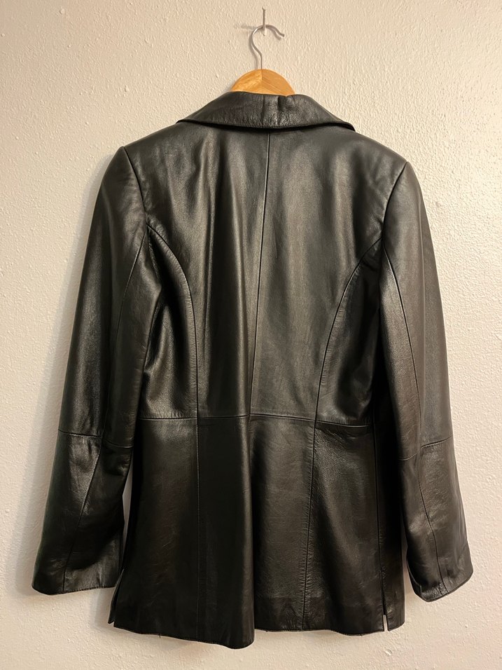 Vintage Siyah Deri Ceket - Görsel 2