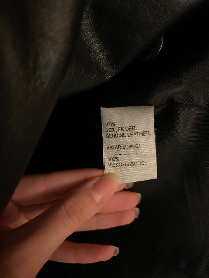 Vintage Siyah Deri Ceket - Görsel 5