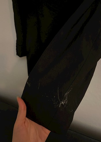 Siyah Kadın Keten Blazer Ceket - Görsel 3