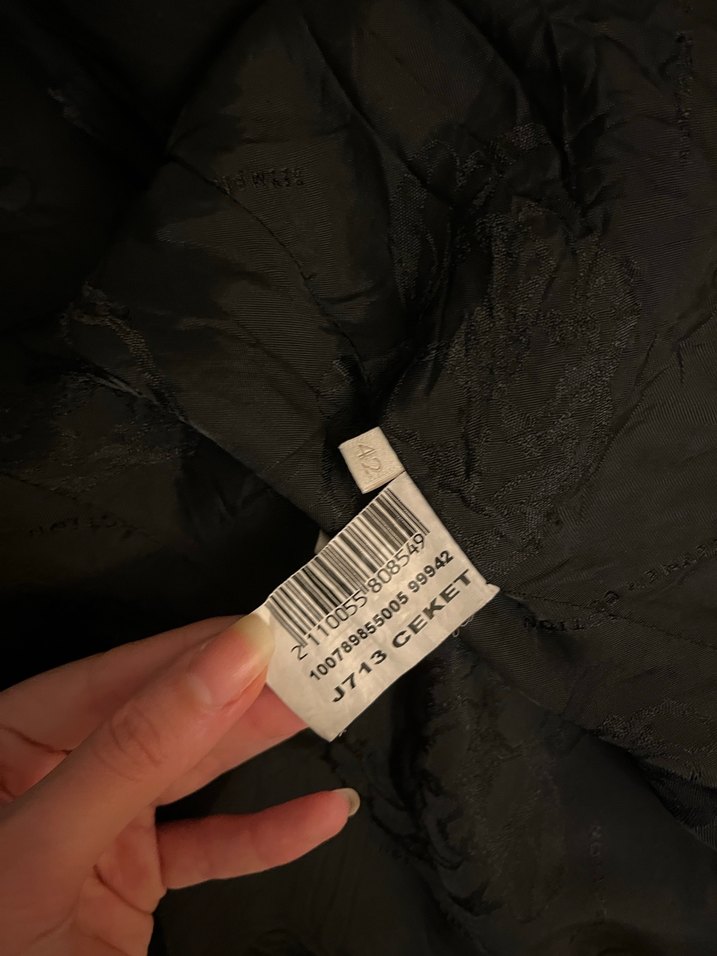 Siyah Kadın Keten Blazer Ceket - Görsel 5