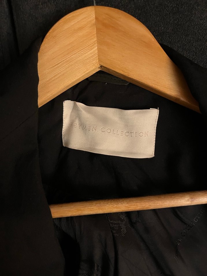 Siyah Kadın Keten Blazer Ceket - Görsel 4