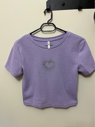 s Beden mor Renk Mor kalpli crop top