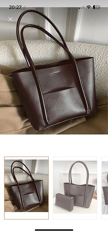 Zara Acı kahve büyük kol çantası