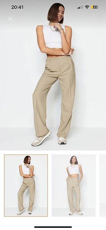 Trendyolmilla limited edition vizon straight düz kesim pileli ku