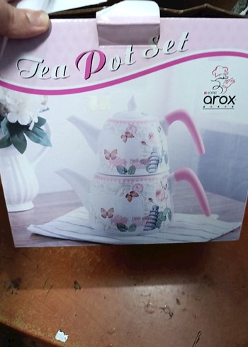 Pastel Pembe Çaydanlık Seti Arox