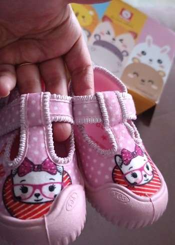 23 Beden pembe Renk Kız Çocuk Pembe Sıcak Terlikler Velcro