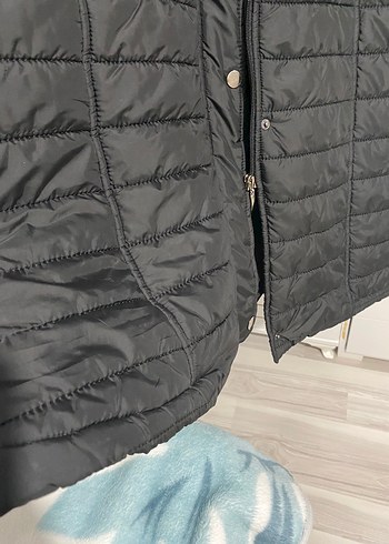 Kürk Detaylı Siyah Kadın Kışlık Ceket - Görsel 8