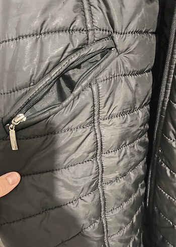 Kürk Detaylı Siyah Kadın Kışlık Ceket - Görsel 9