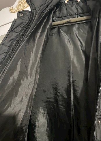 Kürk Detaylı Siyah Kadın Kışlık Ceket - Görsel 3