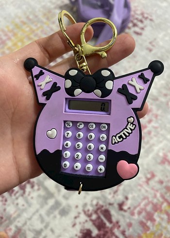 Mor Gotik Boncuklu Anahtarlık Hesap Makinesi - Görsel 3