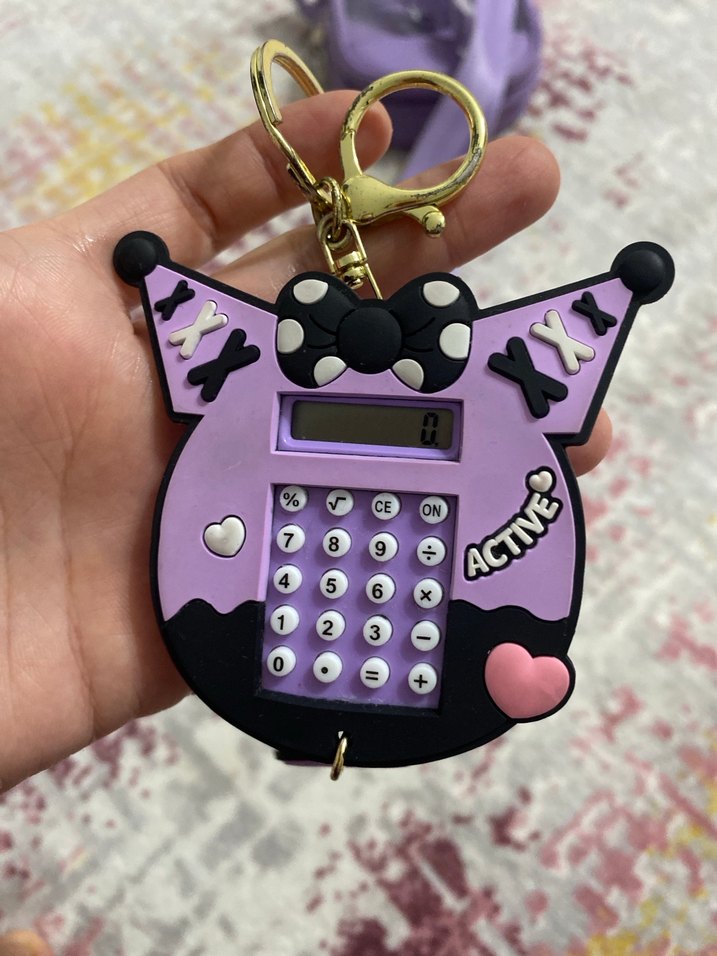 Mor Gotik Boncuklu Anahtarlık Hesap Makinesi - Görsel 3