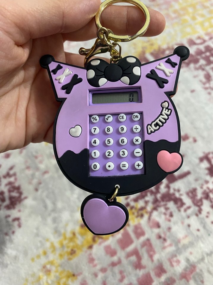 Mor Gotik Boncuklu Anahtarlık Hesap Makinesi - Görsel 4