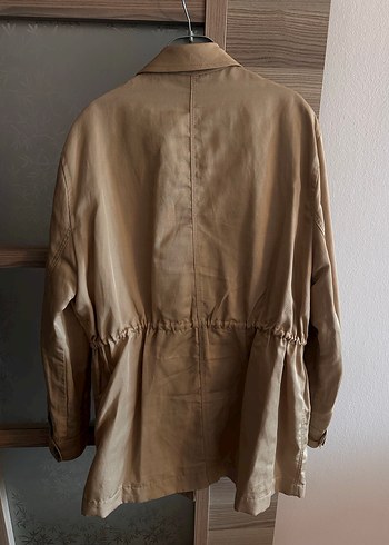 Düğmeli Bej Kadın Keten Ceket - Görsel 4
