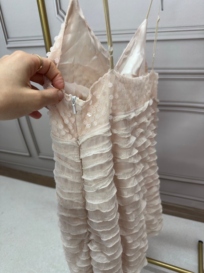 Beyaz Mini Askılı Bohem Gelinlik - Görsel 3