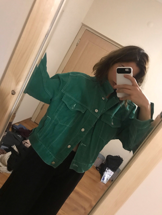Diğer Yeşil kot ceket