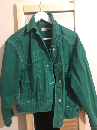 42 Beden yeşil Renk Yeşil kot ceket